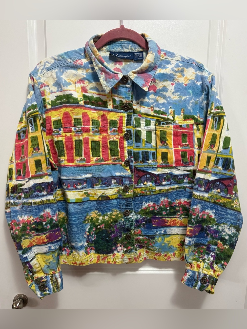 Vintage 100% Cotton Colorful Art Boxy Jacket M
